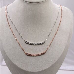 925 silver snake design cz pave necklace